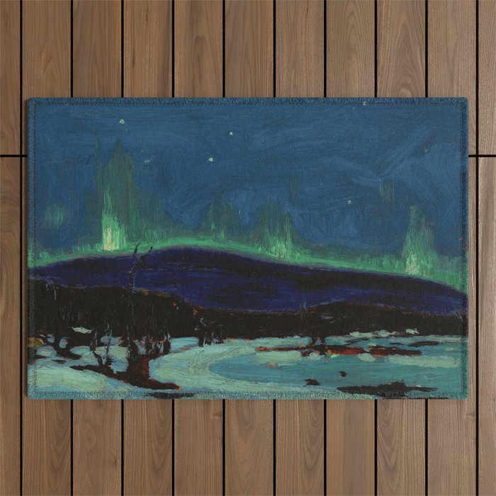 Tom Thomson Northern Lights Canadian Landscape Artist Outdoor Rug Gallery Image 1