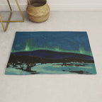 Tom Thomson Northern Lights Canadian Landscape Artist Rug Gallery Image 1