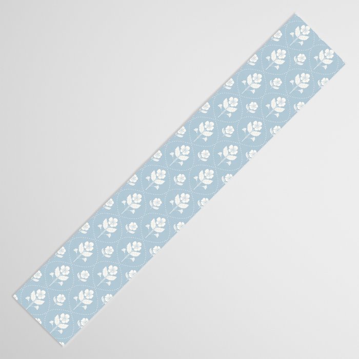 Delicate Blue Floral Pattern Table Runner Gallery Image 3