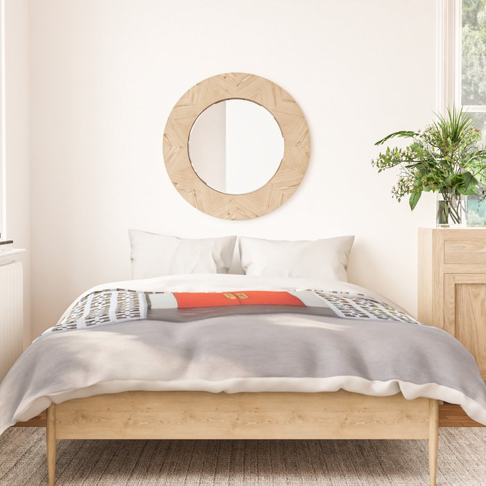 Parker Palm Springs Orange Doors with Palm Tree Shadow Duvet Cover Gallery Image 3