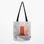 Parker Palm Springs Orange Doors with Palm Tree Shadow Tote Bag Gallery Image 2