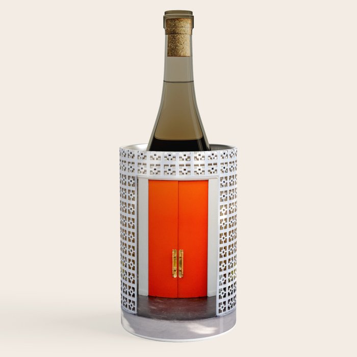 Parker Palm Springs Orange Doors with Palm Tree Shadow Wine Chiller Gallery Image 1