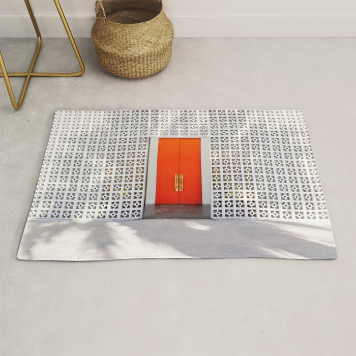 Parker Palm Springs Orange Doors with Palm Tree Shadow Rug Gallery Image 1