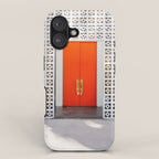 Parker Palm Springs Orange Doors with Palm Tree Shadow iPhone Case Gallery Image 1