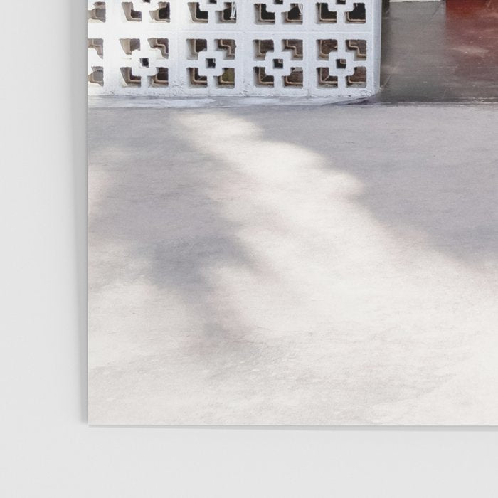 Parker Palm Springs Orange Doors with Palm Tree Shadow Poster Gallery Image 3