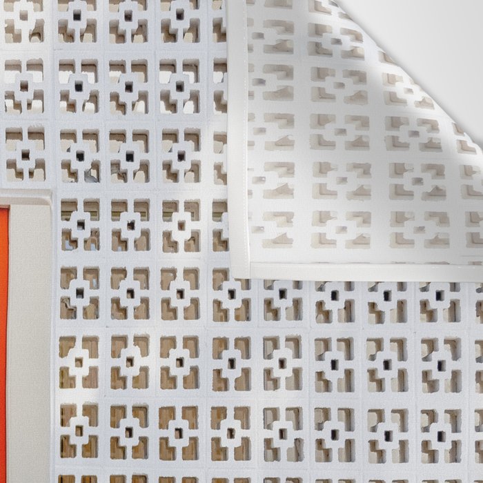 Parker Palm Springs Orange Doors with Palm Tree Shadow Wall Tapestry Gallery Image 3