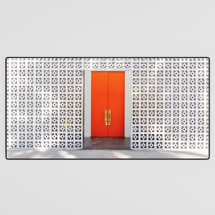 Parker Palm Springs Orange Doors with Palm Tree Shadow Desk Mat Gallery Image 3