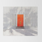 Parker Palm Springs Orange Doors with Palm Tree Shadow Throw Blanket Gallery Image 2