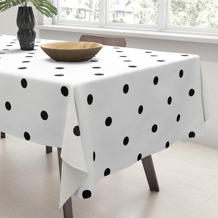 White & Black Polka Dots  Tablecloth Gallery Image 3