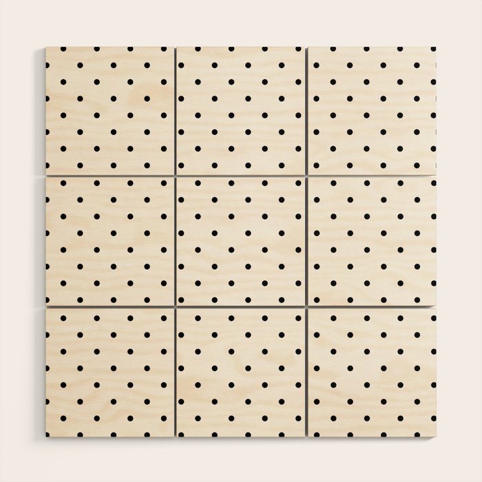 White & Black Polka Dots  Wood Wall Art Gallery Image 1