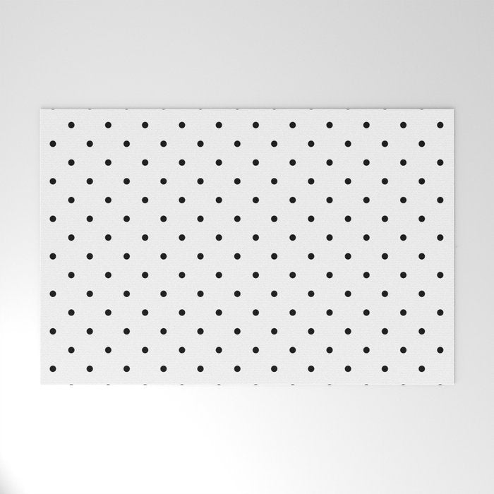 White & Black Polka Dots  Welcome Mat Gallery Image 1