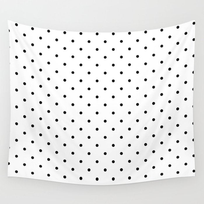 White & Black Polka Dots  Wall Tapestry Gallery Image 4
