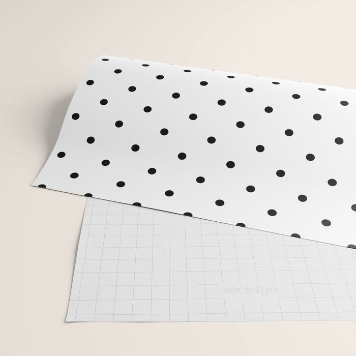 White & Black Polka Dots  Wrapping Paper Gallery Image 2
