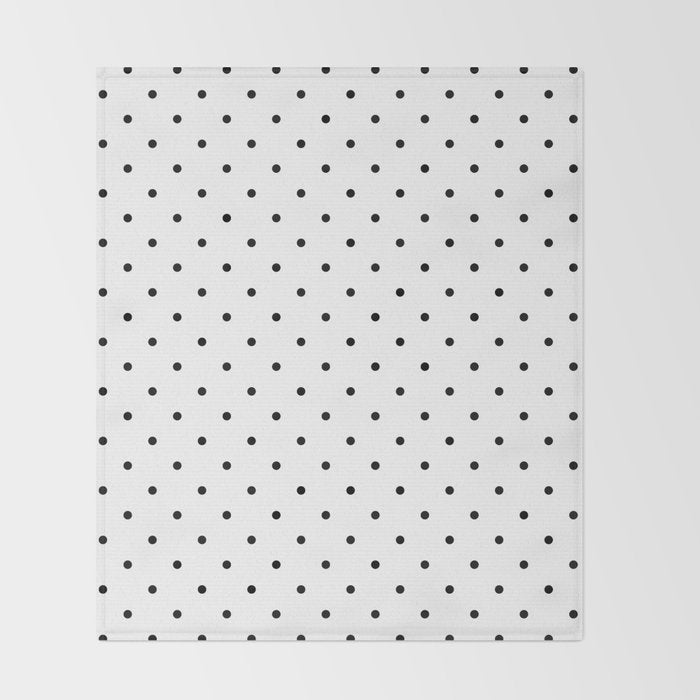 White & Black Polka Dots  Throw Blanket Gallery Image 2