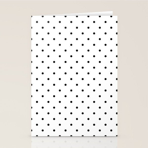 White & Black Polka Dots  Stationery Card Gallery Image 2