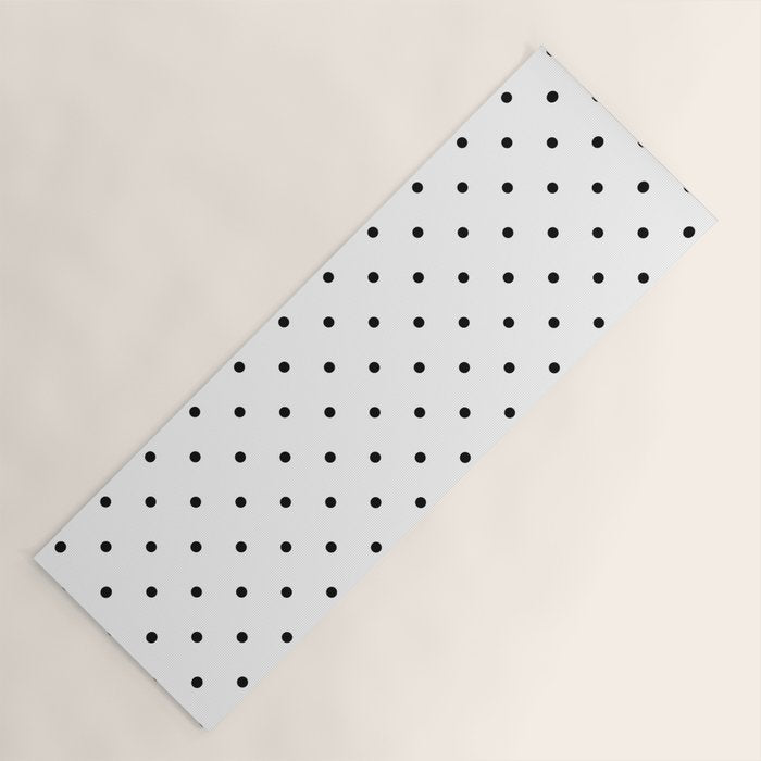 White & Black Polka Dots  Yoga Mat