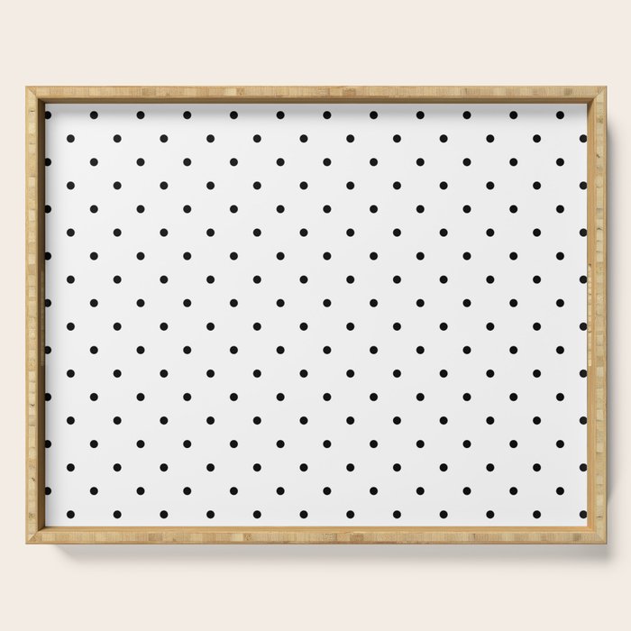 White & Black Polka Dots  Serving Tray Gallery Image 1