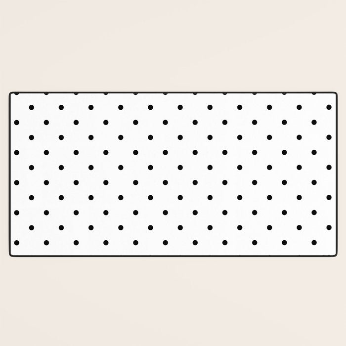 White & Black Polka Dots  Desk Mat Gallery Image 3