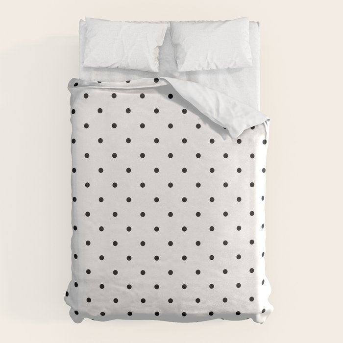White & Black Polka Dots  Duvet Cover Gallery Image 1