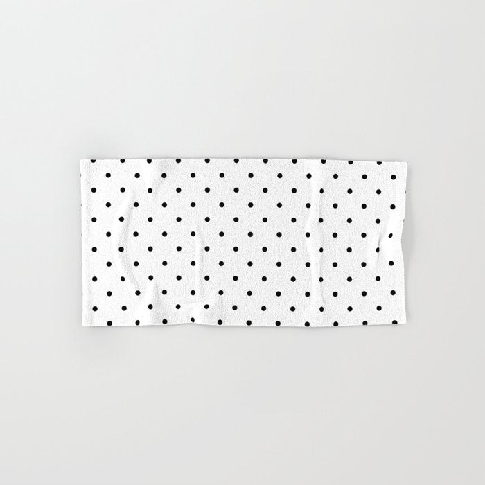 White & Black Polka Dots  Bath Towel Gallery Image 1