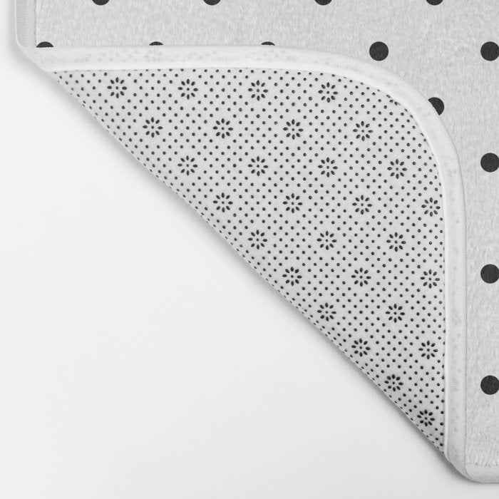 White & Black Polka Dots  Bath Mat Gallery Image 2