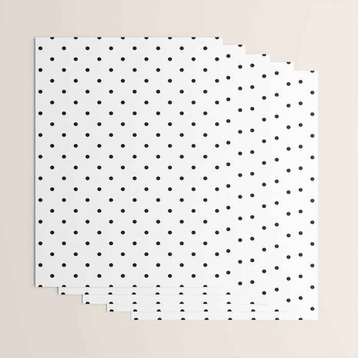 White & Black Polka Dots  Wrapping Paper Gallery Image 3
