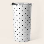 White & Black Polka Dots  Travel Mug Gallery Image 3