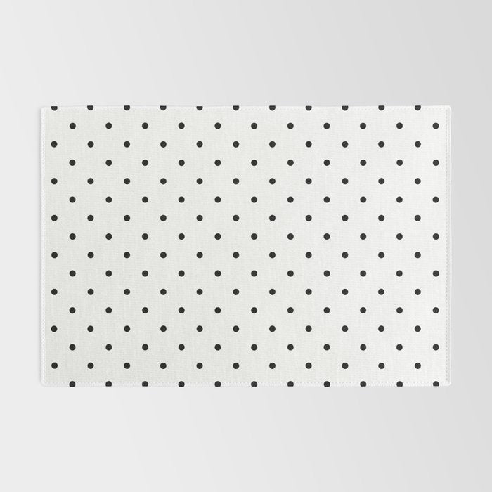 White & Black Polka Dots  Rug Gallery Image 2
