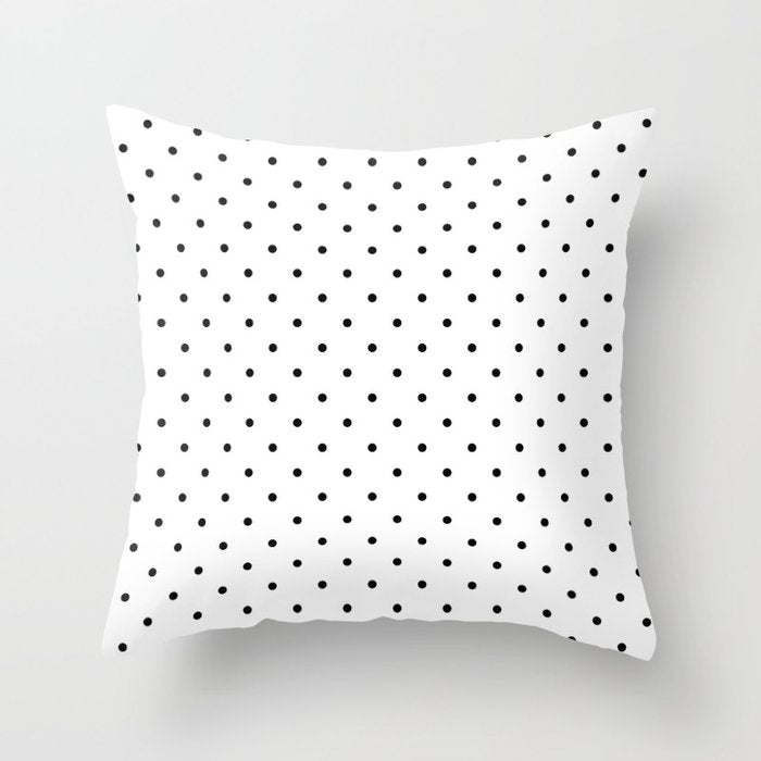 White & Black Polka Dots  Throw Pillow Gallery Image 6
