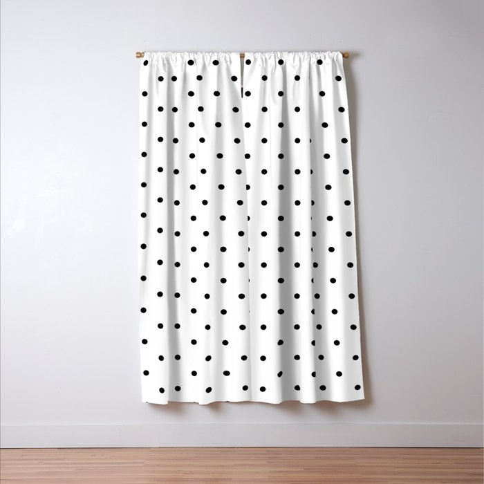 White & Black Polka Dots  Window Curtain Gallery Image 3