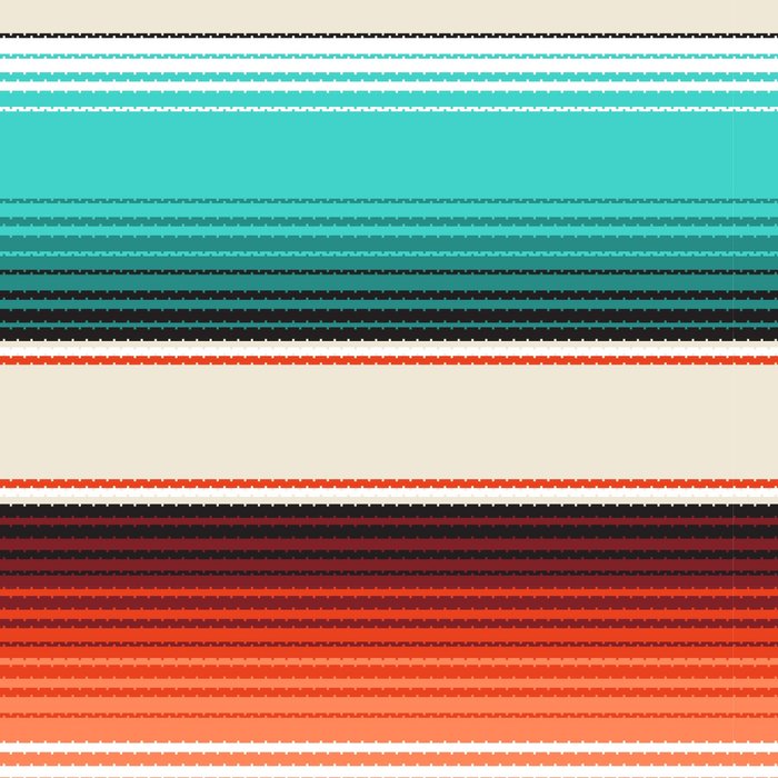 Navajo White, Turquoise and Burnt Orange Southwest Serape Blanket Stripes Coffee Mug Gallery Image 2