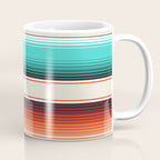 Navajo White, Turquoise and Burnt Orange Southwest Serape Blanket Stripes Coffee Mug Gallery Image 1