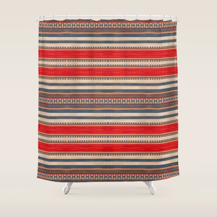 Bohemian Tapestry: Timeless Moroccan Heritage Fabrics Shower Curtain Gallery Image 1