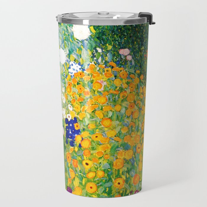 Gustav Klimt "Flower garden" Travel Mug Gallery Image 2