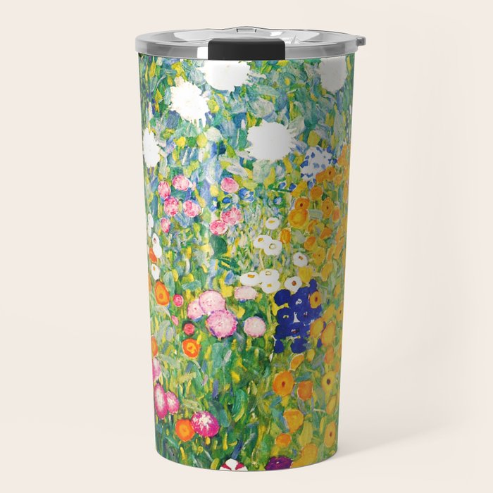 Gustav Klimt "Flower garden" Travel Mug Gallery Image 1