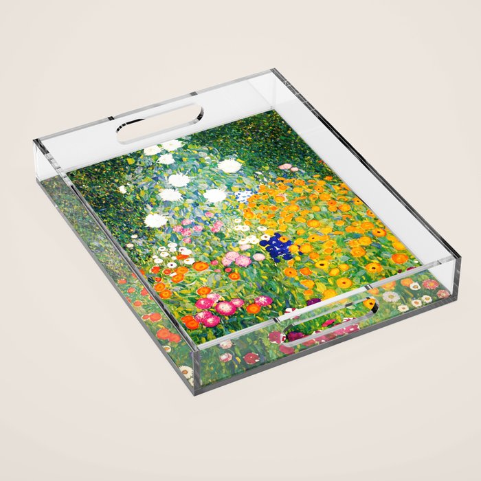 Gustav Klimt "Flower garden" Acrylic Tray Gallery Image 1