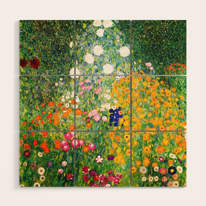 Gustav Klimt "Flower garden" Wood Wall Art Gallery Image 1