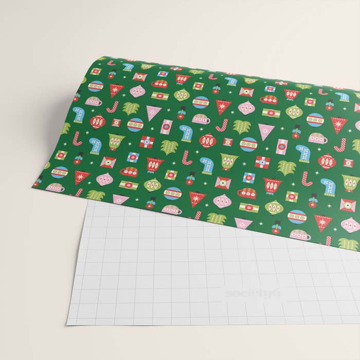 Merry & Bright Christmas | Green Wrapping Paper Gallery Image 2