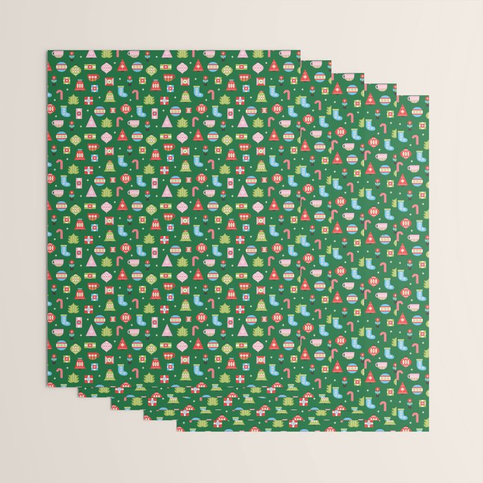 Merry & Bright Christmas | Green Wrapping Paper Gallery Image 3