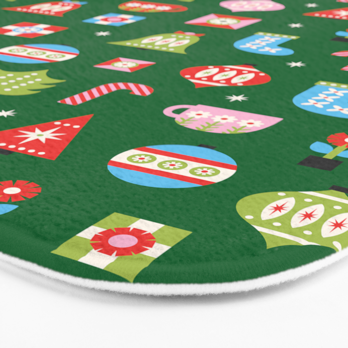 Merry & Bright Christmas | Green Bath Mat Gallery Image 3