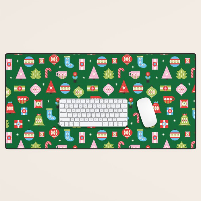 Merry & Bright Christmas | Green Desk Mat Gallery Image 1
