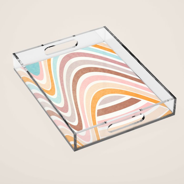 Bowy Pastel Stripes Acrylic Tray Gallery Image 1