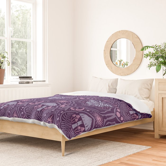 Celestial Forest Damask - Violet Duvet Cover Gallery Image 2
