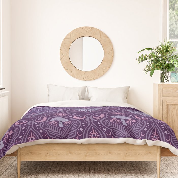 Celestial Forest Damask - Violet Duvet Cover Gallery Image 3