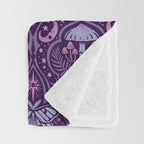 Celestial Forest Damask - Violet Throw Blanket Gallery Image 3
