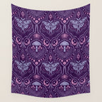 Celestial Forest Damask - Violet Wall Tapestry Gallery Image 4