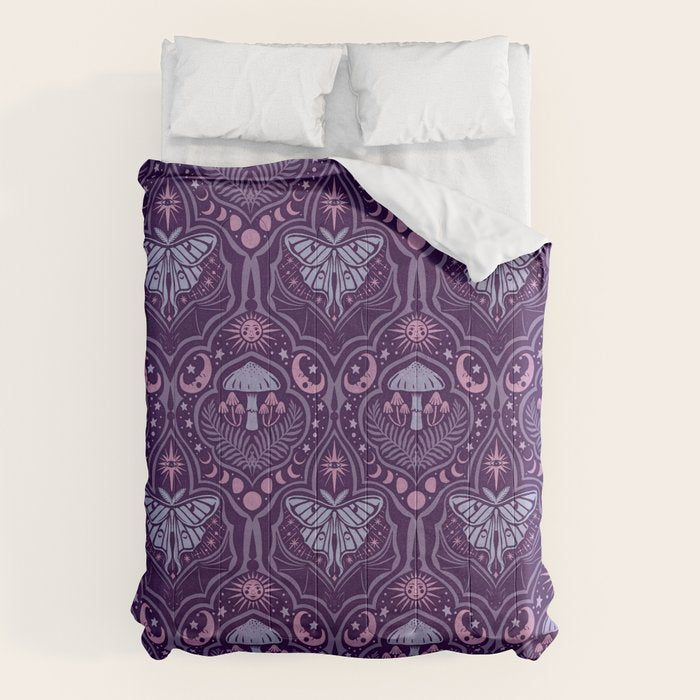 Celestial Forest Damask - Violet Comforter Gallery Image 6