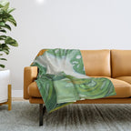 Green Abstract Plants Throw Blanket Gallery Image 1