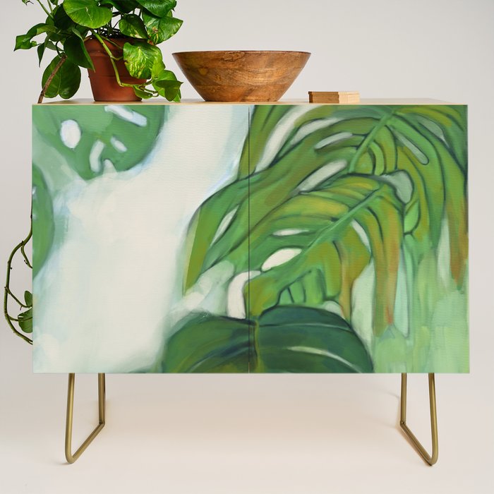 Green Abstract Plants Credenza Gallery Image 1
