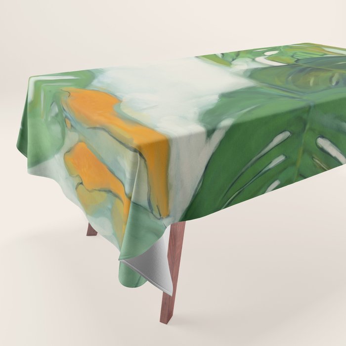 Green Abstract Plants Tablecloth Gallery Image 1